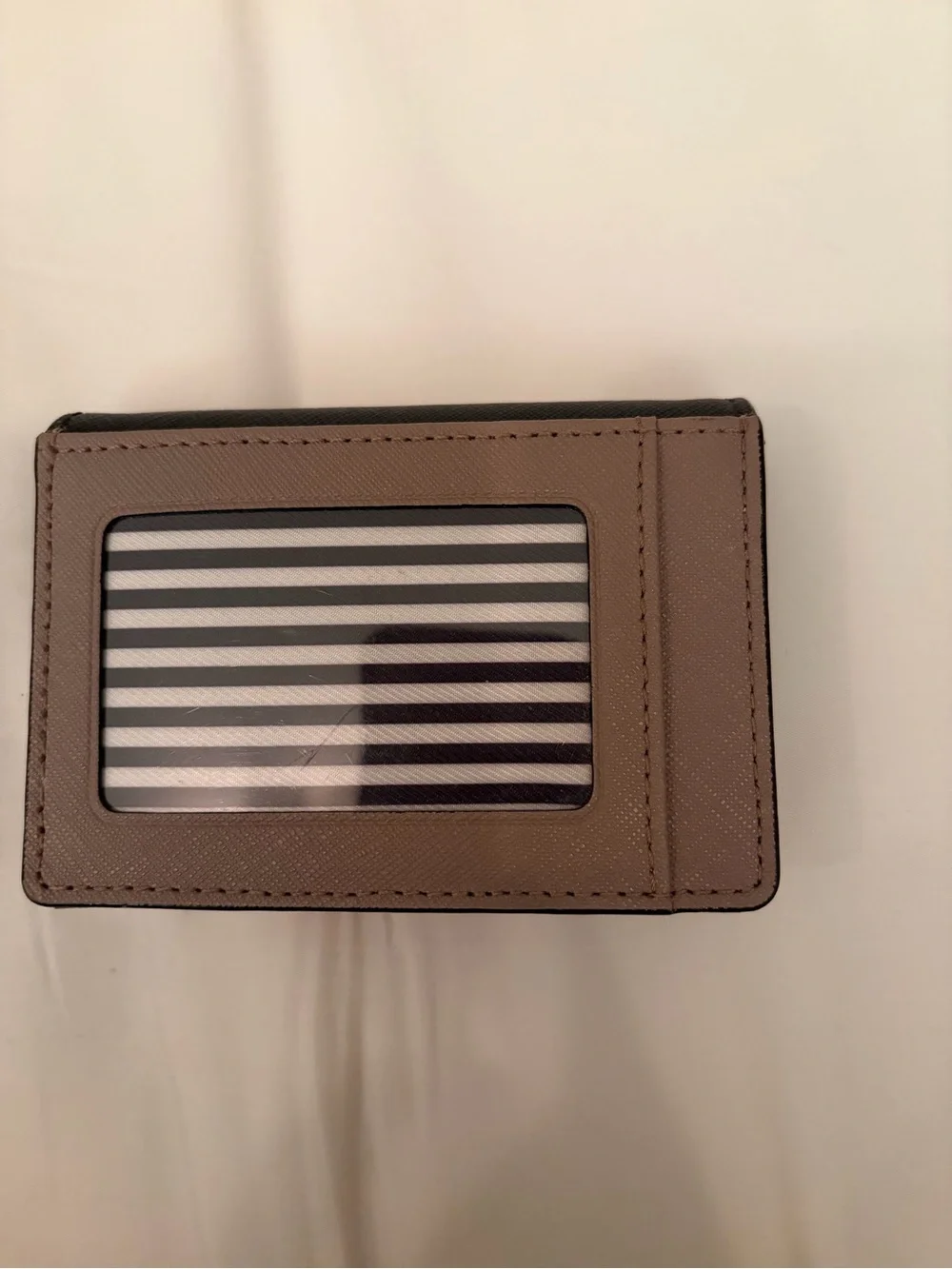 kate spade Black and Lavender/Gray Saffiano Leather Key & Card Holder